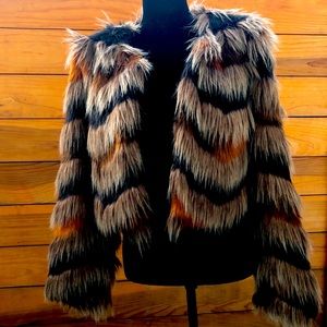 Alberto Makali New York Faux Fur Crop Jacket M